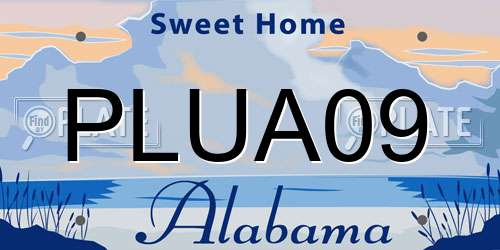 PLUA09 Alabama License Plate
