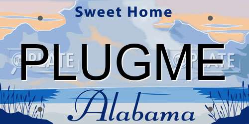 PLUGME Alabama License Plate
