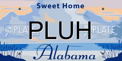 PLUH Alabama License Plate