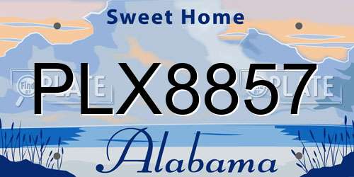 PLX8857 Alabama License Plate