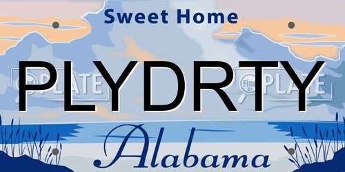 PLYDRTY Alabama License Plate