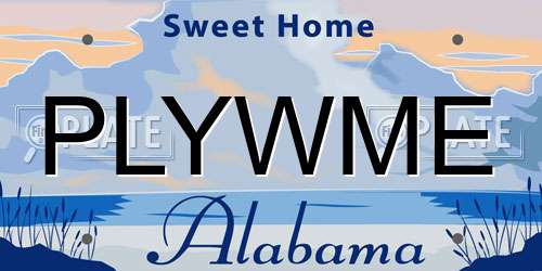 PLYWME Alabama License Plate