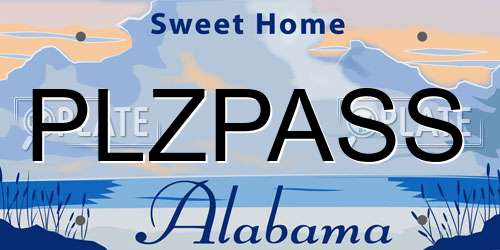 PLZPASS Alabama License Plate