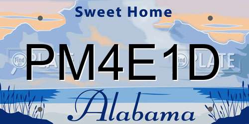 PM4E1D Alabama License Plate