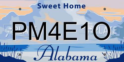 PM4E1O Alabama License Plate