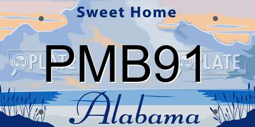 PMB91 Alabama License Plate