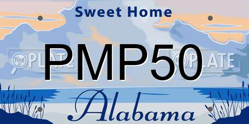 PMP50 Alabama License Plate
