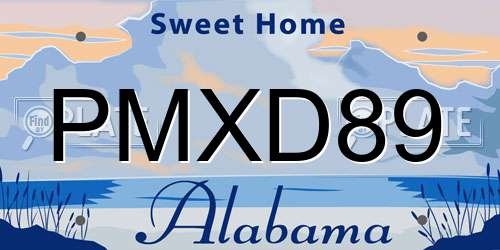 PMXD89 Alabama License Plate