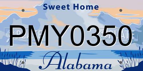 PMY0350 Alabama License Plate