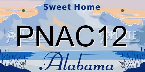 PNAC12 Alabama License Plate