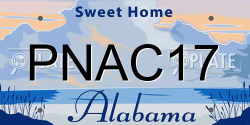 PNAC17 Alabama License Plate