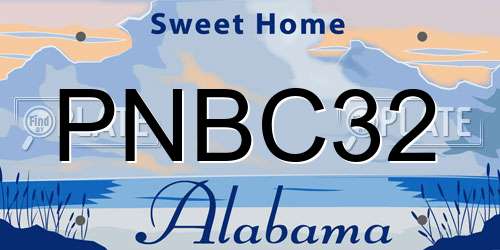 PNBC32 Alabama License Plate