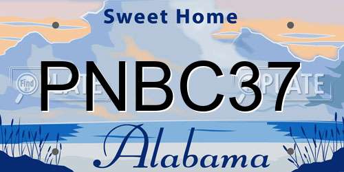 PNBC37 Alabama License Plate
