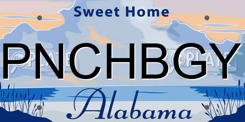 PNCHBGY Alabama License Plate