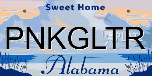 PNKGLTR Alabama License Plate