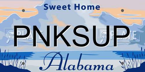 PNKSUP Alabama License Plate