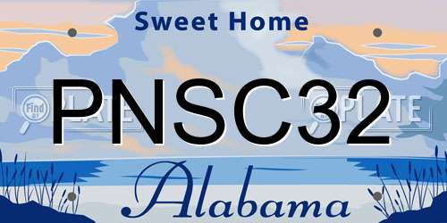 PNSC32 Alabama License Plate