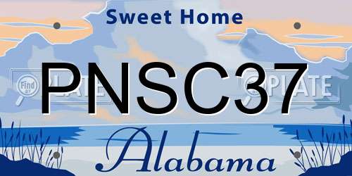 PNSC37 Alabama License Plate