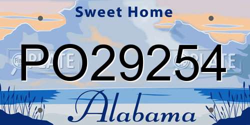 PO29254 Alabama License Plate