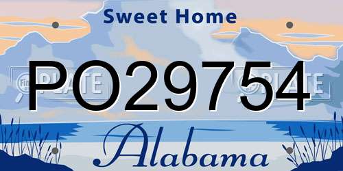 PO29754 Alabama License Plate