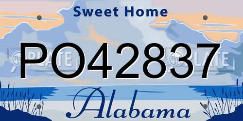 PO42837 Alabama License Plate