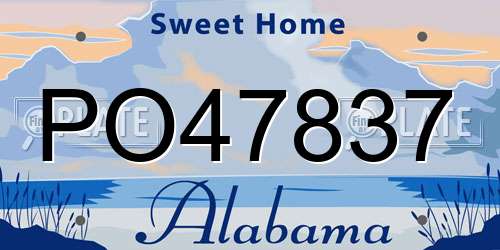 PO47837 Alabama License Plate