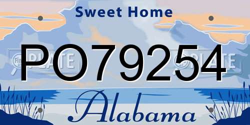 PO79254 Alabama License Plate