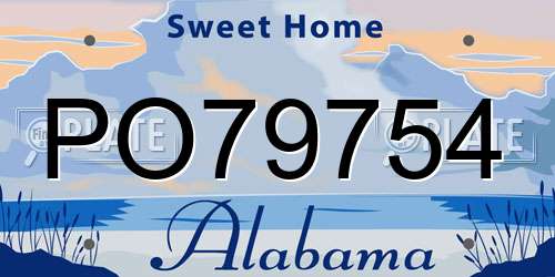 PO79754 Alabama License Plate