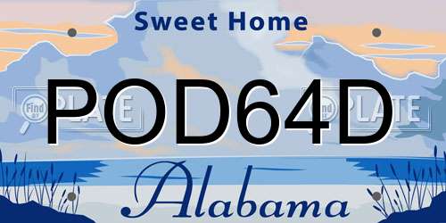 POD64D Alabama License Plate