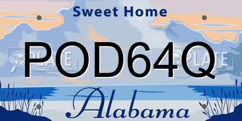POD64Q Alabama License Plate