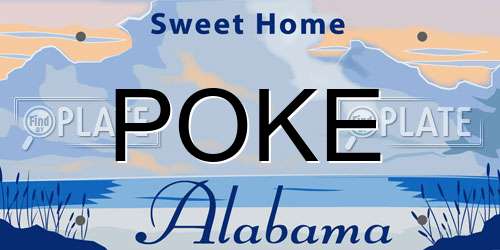POKE Alabama License Plate