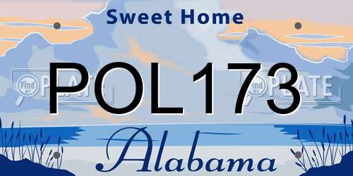 POL173 Alabama License Plate