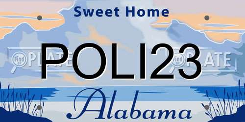 POLI23 Alabama License Plate