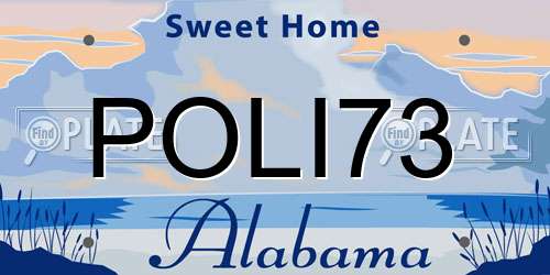 POLI73 Alabama License Plate