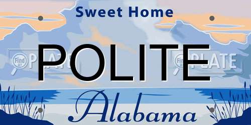 POLITE Alabama License Plate