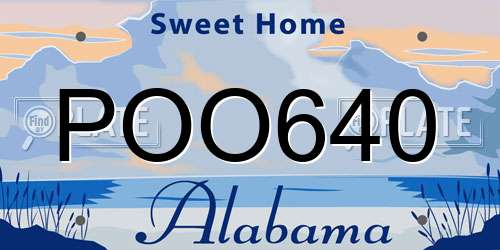 POO640 Alabama License Plate