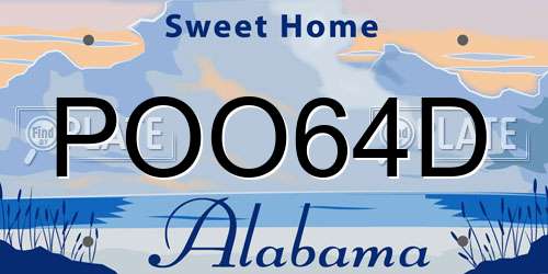 POO64D Alabama License Plate