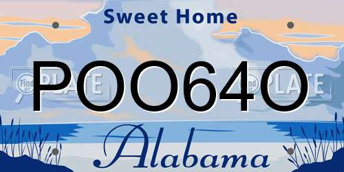 POO64O Alabama License Plate