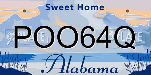 POO64Q Alabama License Plate