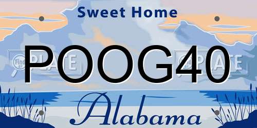 POOG40 Alabama License Plate