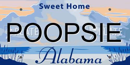 POOPSIE Alabama License Plate