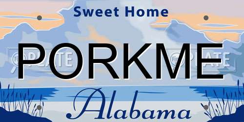 PORKME Alabama License Plate