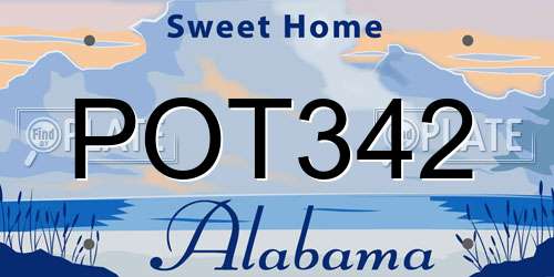 POT342 Alabama License Plate