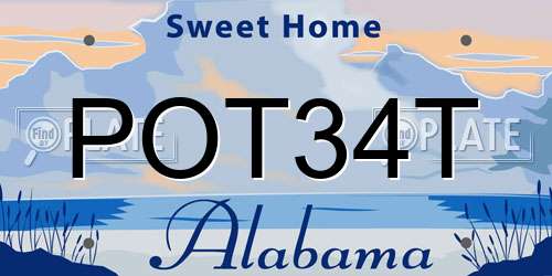 POT34T Alabama License Plate