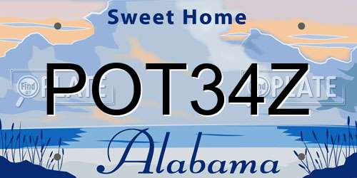 POT34Z Alabama License Plate