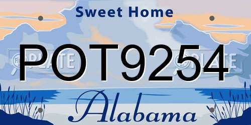 POT9254 Alabama License Plate