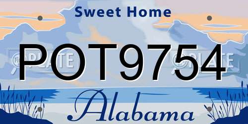 POT9754 Alabama License Plate