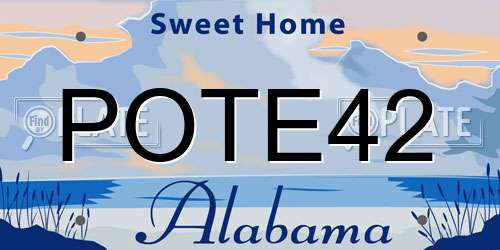 POTE42 Alabama License Plate
