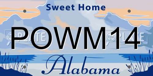POWM14 Alabama License Plate