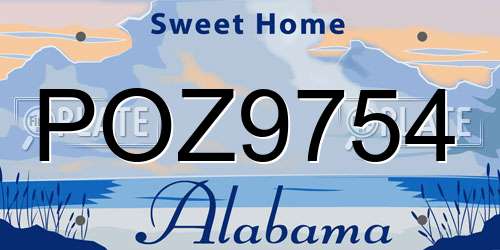 POZ9754 Alabama License Plate